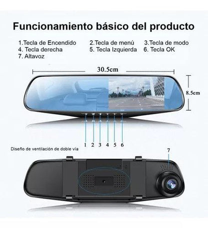 🚗📷 Cámara Espejo Retrovisor HD Delantera-Trasera: Protección Total en la Carretera 🌟