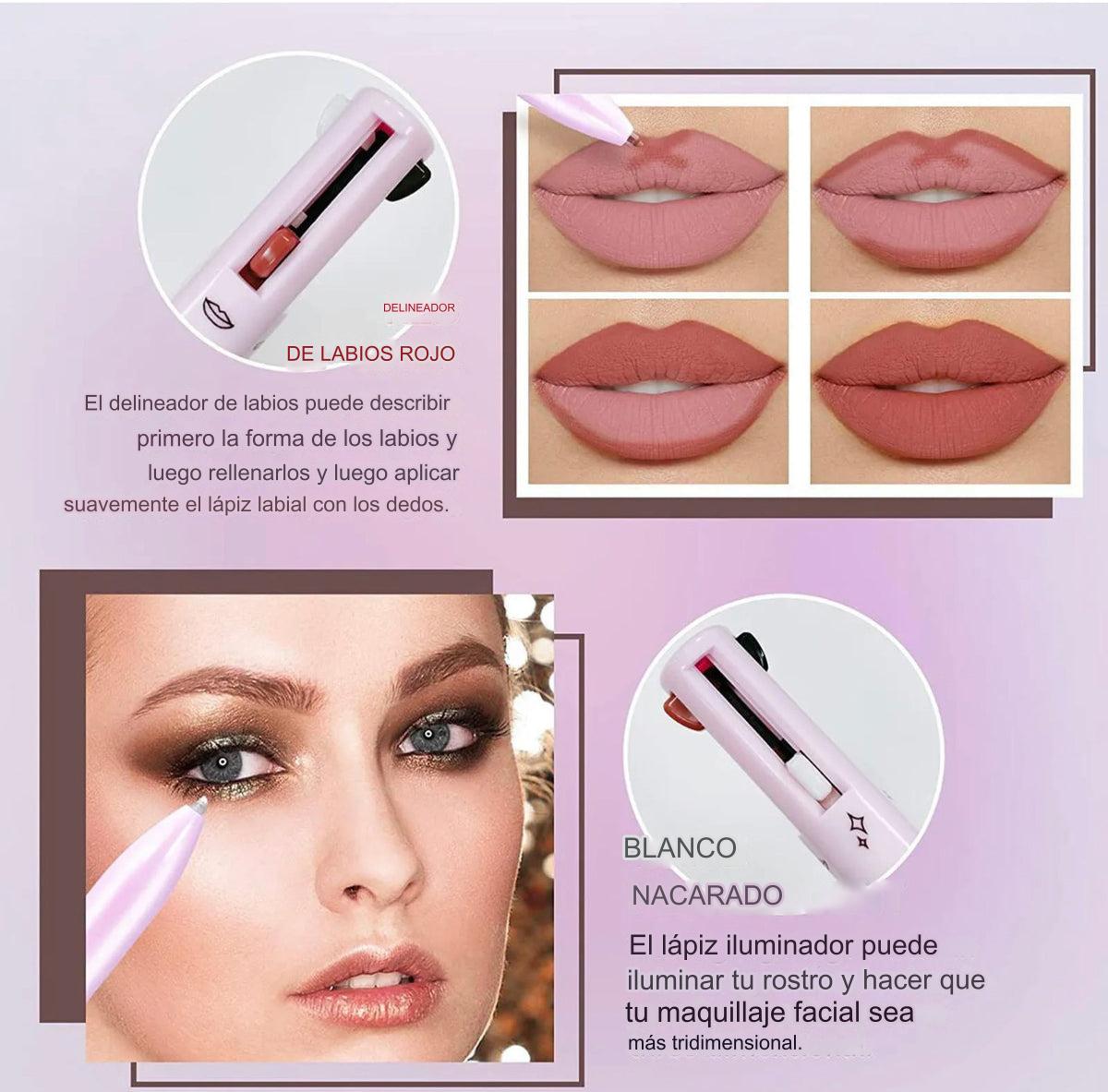 Realza tu Belleza con el Lápiz de Maquillaje Multifuncional 4 en 1 de Katelia Beauty 👑