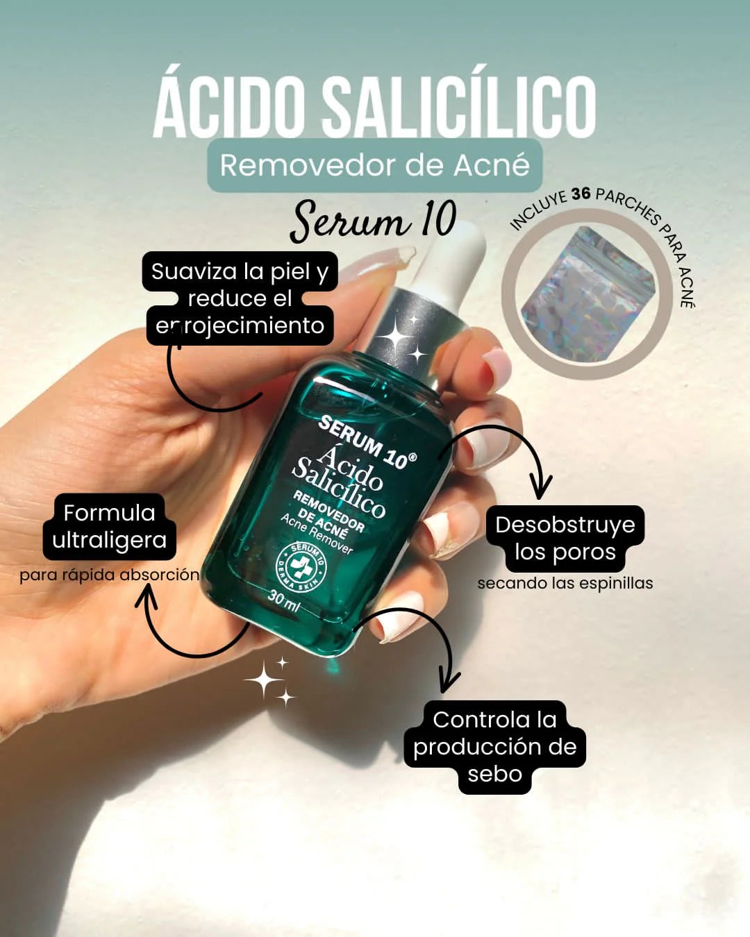 ⭐SERUM 10 ÁCIDO SALICÍLICO ADIOS ACNÉ✅