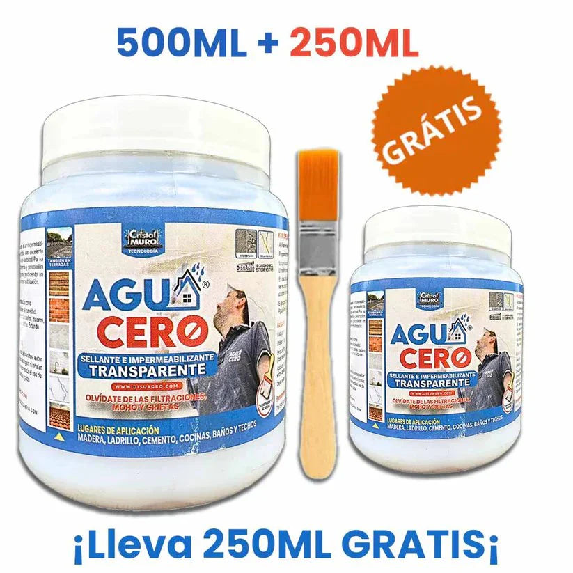 IMPERMEABILIZANTE  TRANSPARENTE AGUA CERO 500 ML + 250 ML GRATIS 🖌