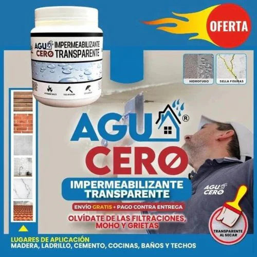 IMPERMEABILIZANTE  TRANSPARENTE AGUA CERO 500 ML + 250 ML GRATIS 🖌